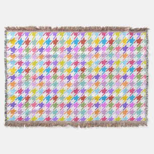 Couverture Multicolor Houndstooth+Motif blanc