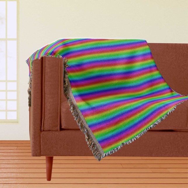 Couverture Multicolores en bandes - 2 lancers (Multicolors in Stripes - 2 Throw Blanket)
