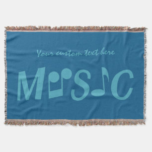 Couverture MUSIC personnalisé couleur & texte lancer blanc