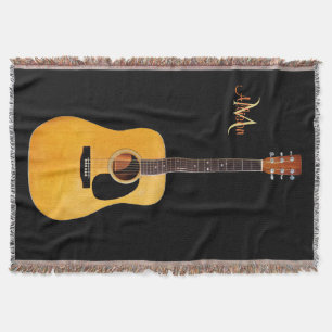 Couverture Musique de monogramme de guitare acoustique