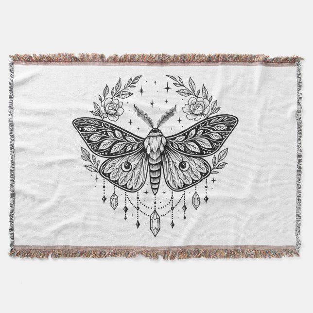 Couverture Mystical Gothic Moth Botanical Celestial Line Art (Devant)
