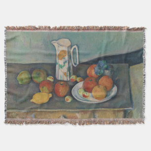 Couverture Nature morte, pichet de lait et fruits sur une tab