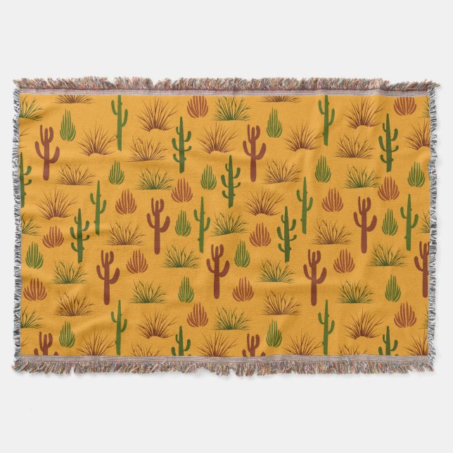 Couverture Nature sauvage Cactus Bushes Motif (Devant)