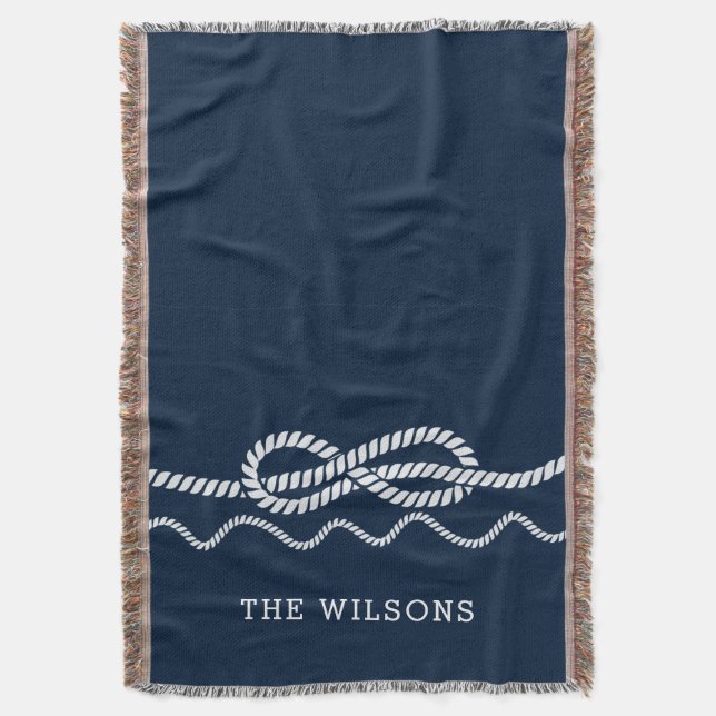Couverture Nautical Rope Knot Personalized Throw Blanket (devant Vertical)
