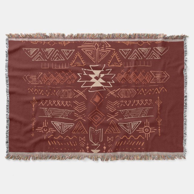 Couverture Navajo Aztec : Ethnic Doodle Motif. (Devant)