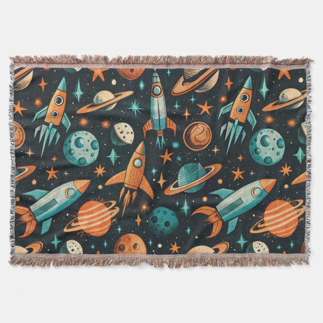 Couverture Navires-fusée vintages pour engins spatiaux Motif  (Devant)