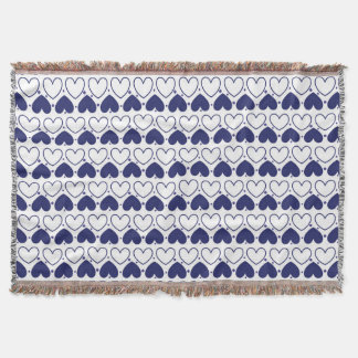 Couverture Navy Blue Hearts - Motif d'amour géométrique migno