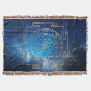 Couverture Nebula bleue Sri Yantra - Blanket