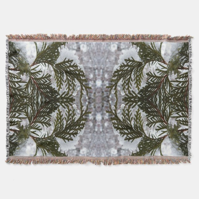 Couverture Neige sur les branches À feuillage persistant (Devant)