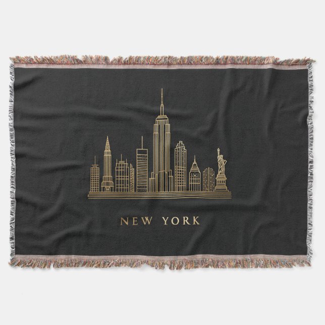 Couverture New York Skyline Gold Line Art (Devant)