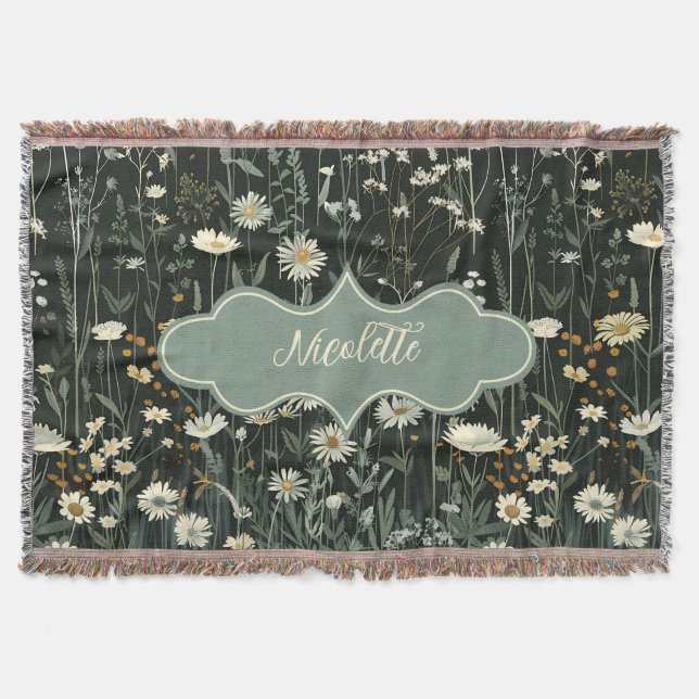 Couverture Nicolette Dark Daisy Floral (Devant)
