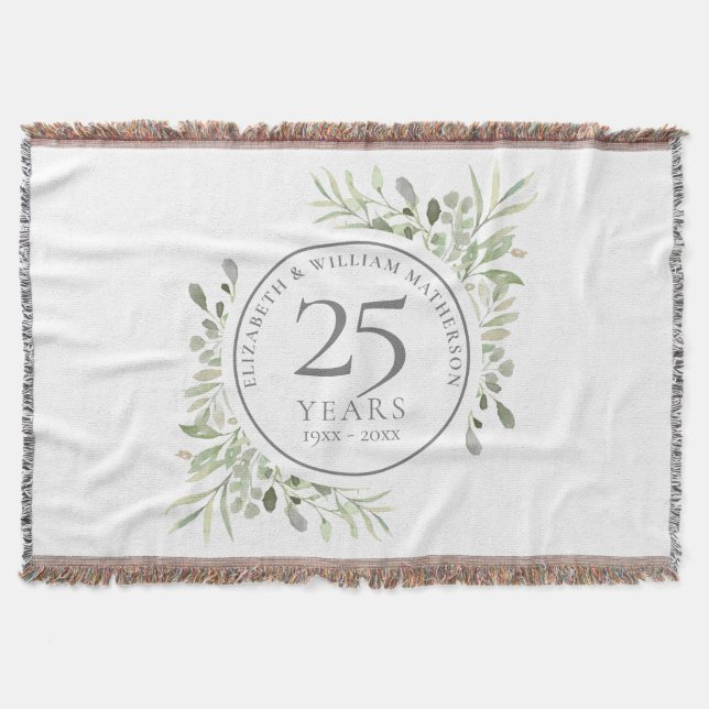 Couverture Noces d'argent 25 ans de mariage avec feuillage (Devant)