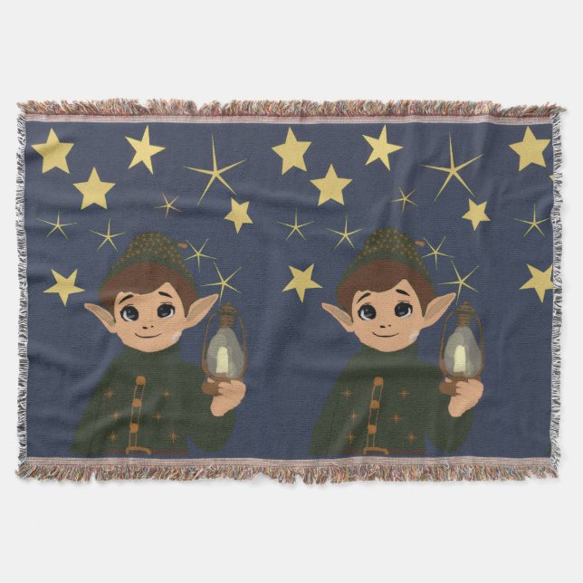 Couverture Noël Adorable Elfe et Nuit Étoilée (Devant)