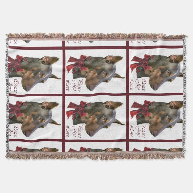 Couverture Noël Doberman Pinscher (Devant)