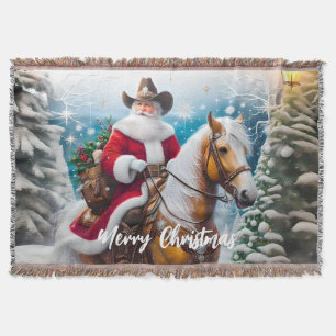 Couverture Noël du Père Noël occidental à cheval