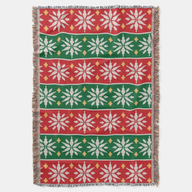 Couverture Noël Nordique Tricoté (devant Vertical)