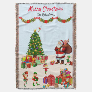 Couverture Noël Père Noël & Elfes avec des noms présents Cade