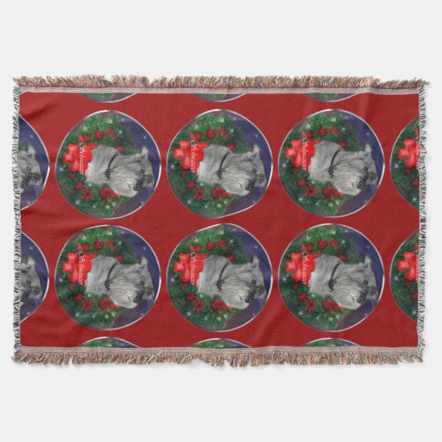 Couverture Noël Schnauzer Standard (Devant)