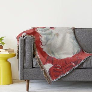 Couverture Noël Vintage, Jolly Santa Claus en train de couler