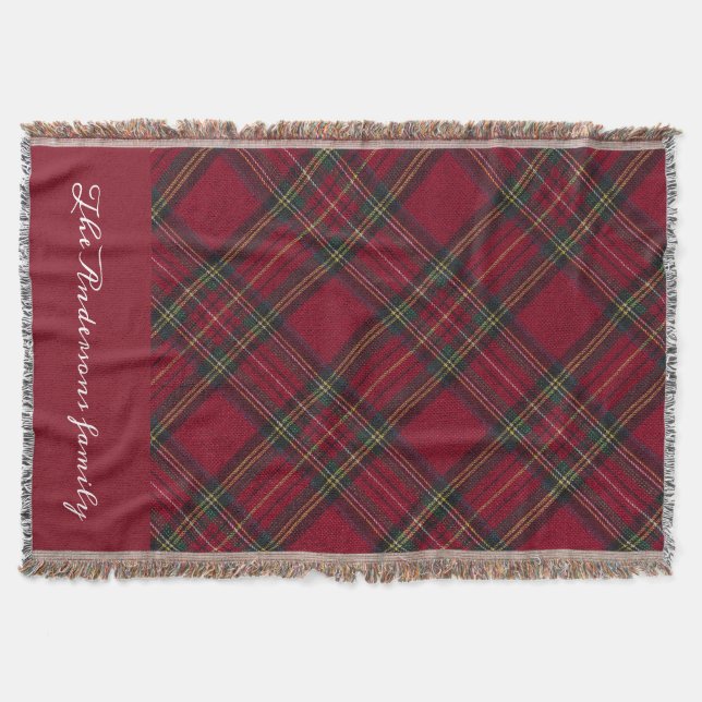 Couverture Noir foncé rouge et vert plaid (Devant)