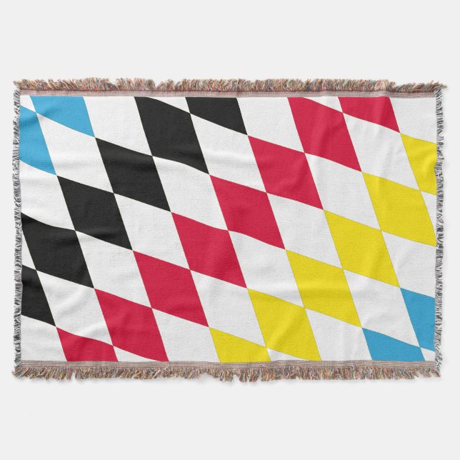 Couverture Noir rouge jaune Bavaria Motif Drapeau Diamant (Devant)
