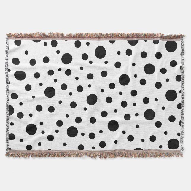 Couverture Noir sur le Motif Polka blanc (Devant)