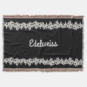 Couverture noire et blanche de jet d'edelweiss
