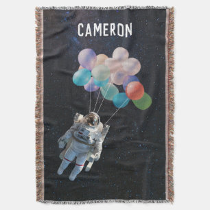 Couverture Nom customisé Astronaut Étoiles et ballons spatiau