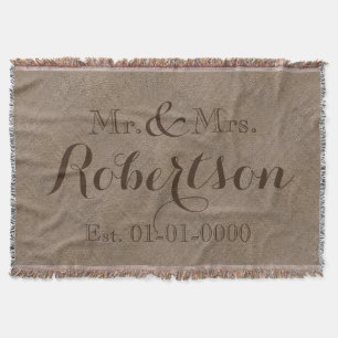 Couverture Nom de famille du Mariage rustique Vintage personn