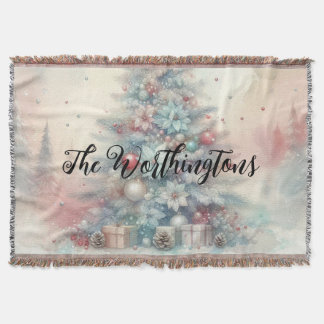 Couverture Nom de typographie sapin de Noël floral aquarelle