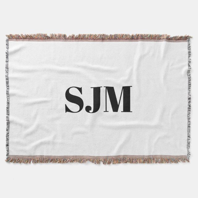 Couverture Nom des initiales en noir blanc monogramme personn (Devant)