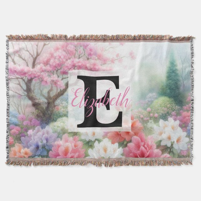 Couverture Nom du monogramme sur l'aquarelle Fleurs en pastel (Devant)