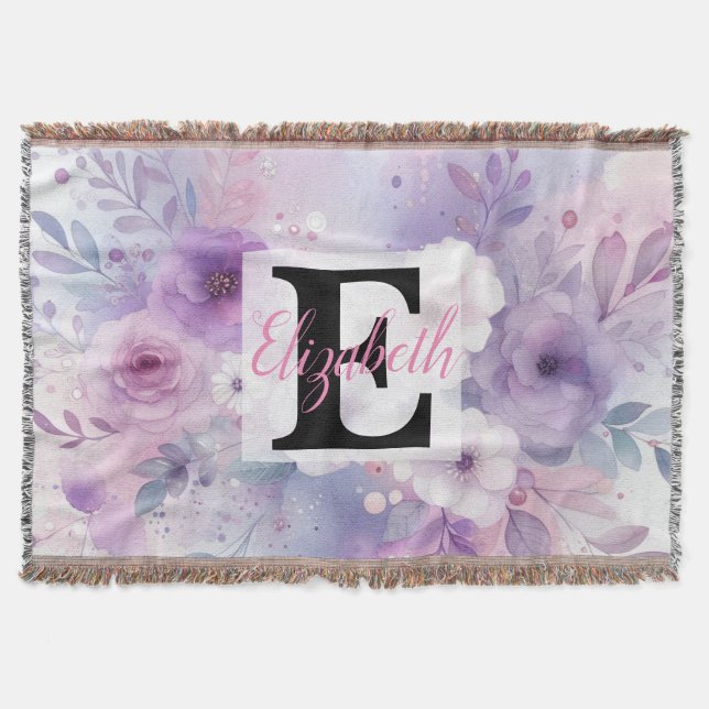 Couverture Nom du monogramme sur l'aquarelle Fleurs en pastel (Devant)