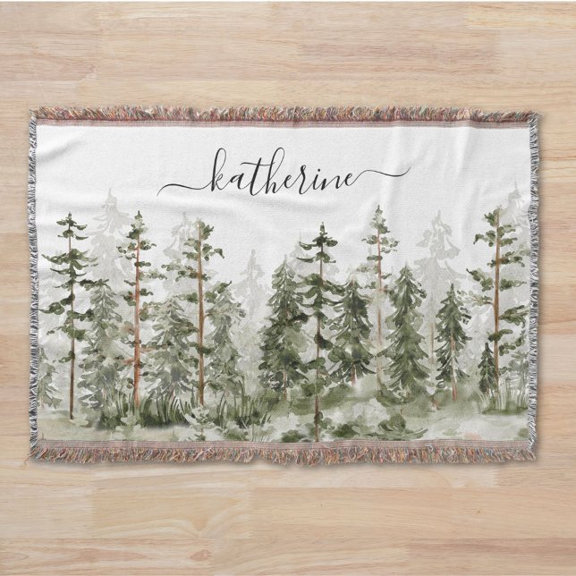 Couverture Nom personnalisé Forêt de pin rustique vert Pinède (In situ)