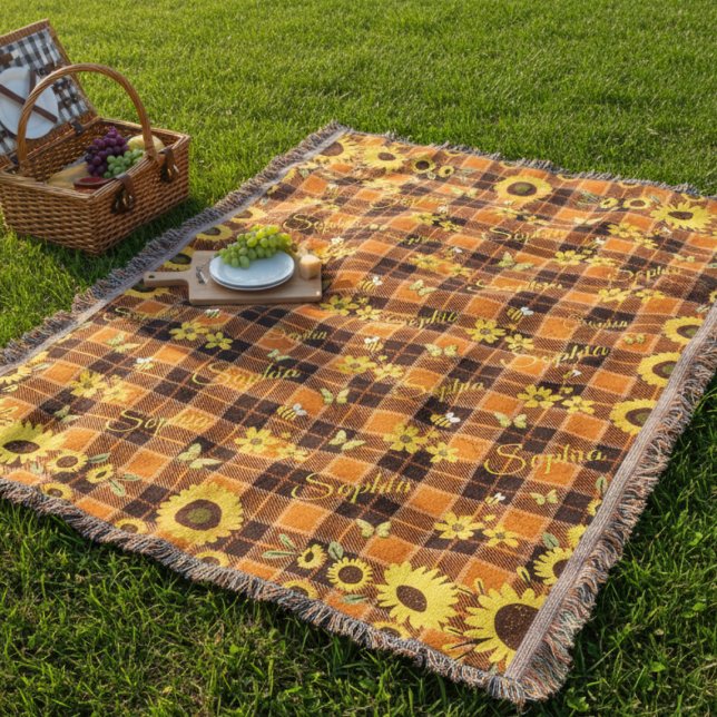 Couverture Nom personnalisé Sunflower Cosy Farm (Créateur téléchargé)
