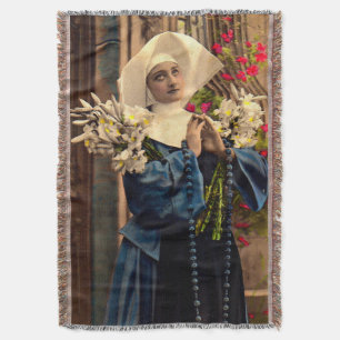 Couverture nonne bleue vers 1910