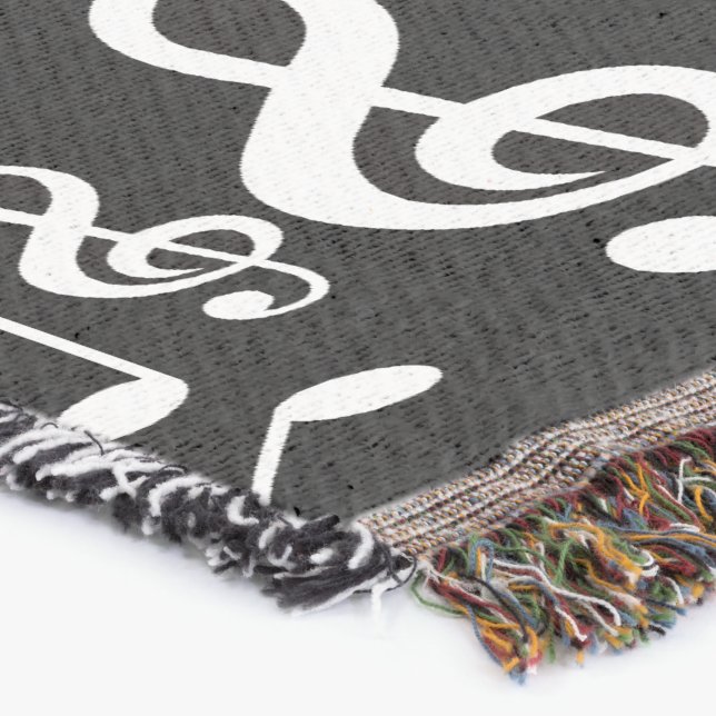 Couverture Notes musicales blanches et noires personnalisées (Coin)