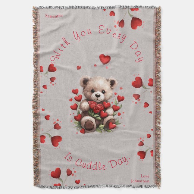 Couverture Nounours d'ours en peluche pour la Saint-Valentin (devant Vertical)