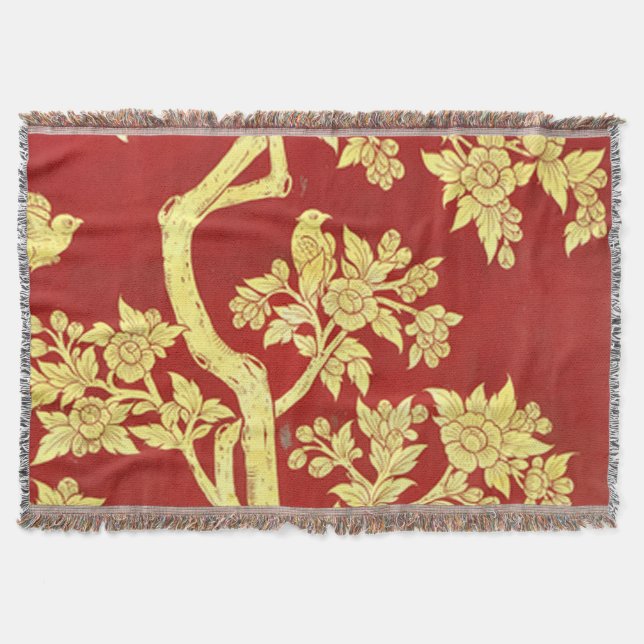 Couverture nouveau d'art, deco, Asiatique, or, rouge, cru, (Devant)