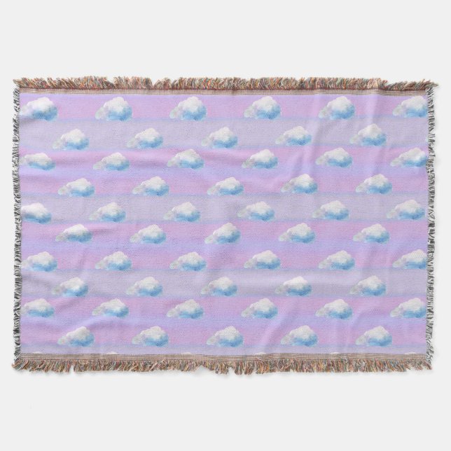 Couverture Nuage 9 Nuageux Violet et Bleu (Devant)
