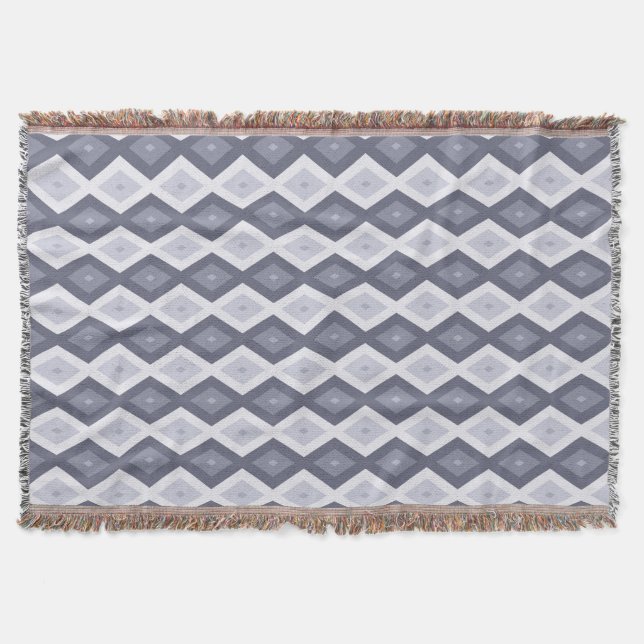 Couverture Nuances de bleu gris motif diamant (Devant)
