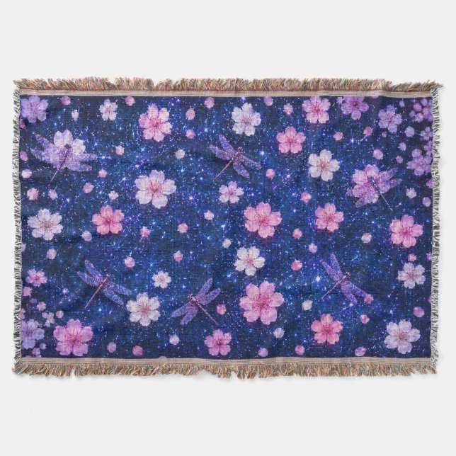 Couverture Nuit de fleurs de cerisier avec une floraison rêve (Devant)