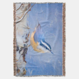 Couverture Nuthatch à poitrine rouge Peinture d'art original