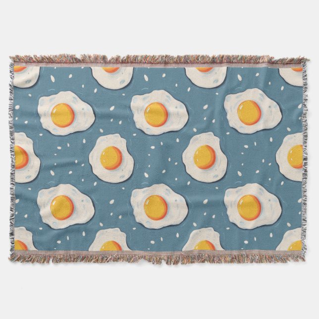 Couverture Oeufs frits sur Motif bleu (Devant)