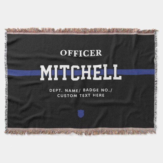 Couverture Officier de police personnalisé Thin Blue Line (Devant)