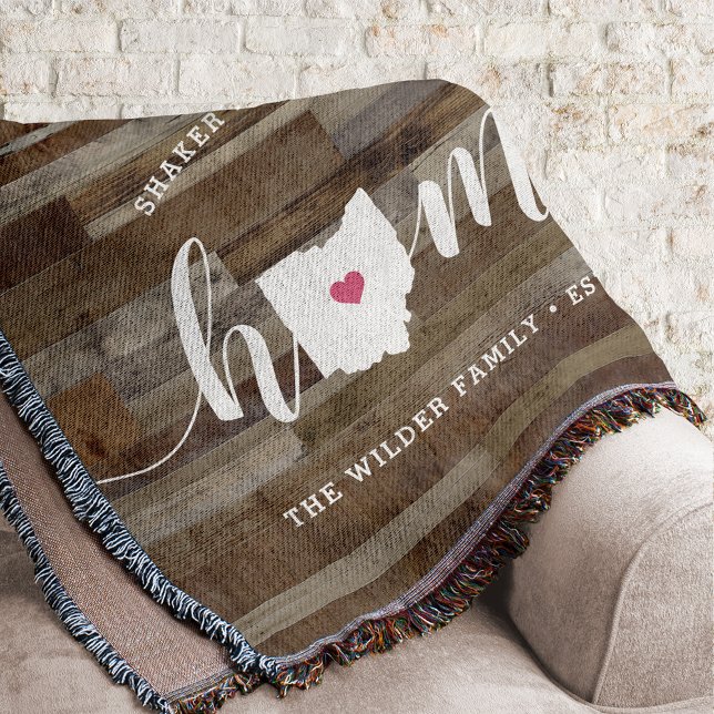 Couverture Ohio Home State Personnalisé Aspect Bois (Créateur téléchargé)