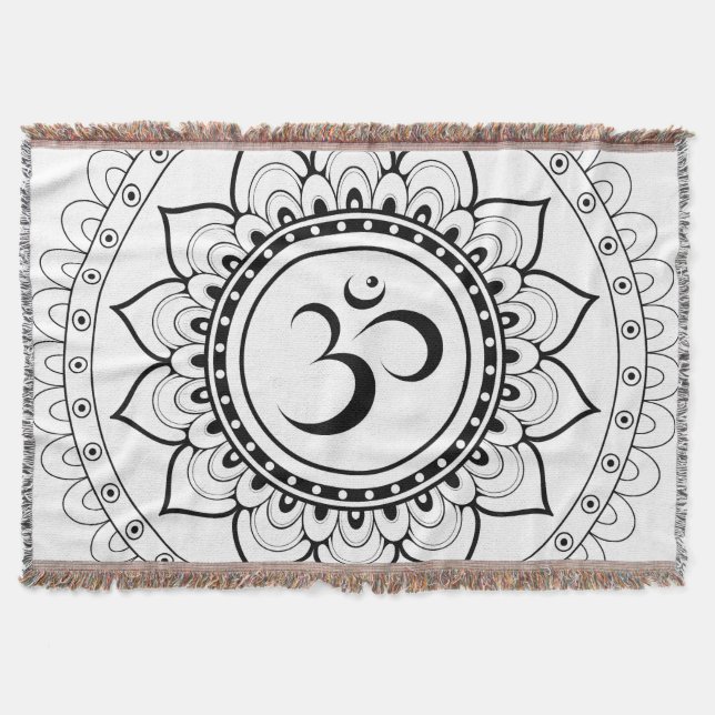 Couverture Ohm Mandala Om Mandala Blanc & Noir (Devant)