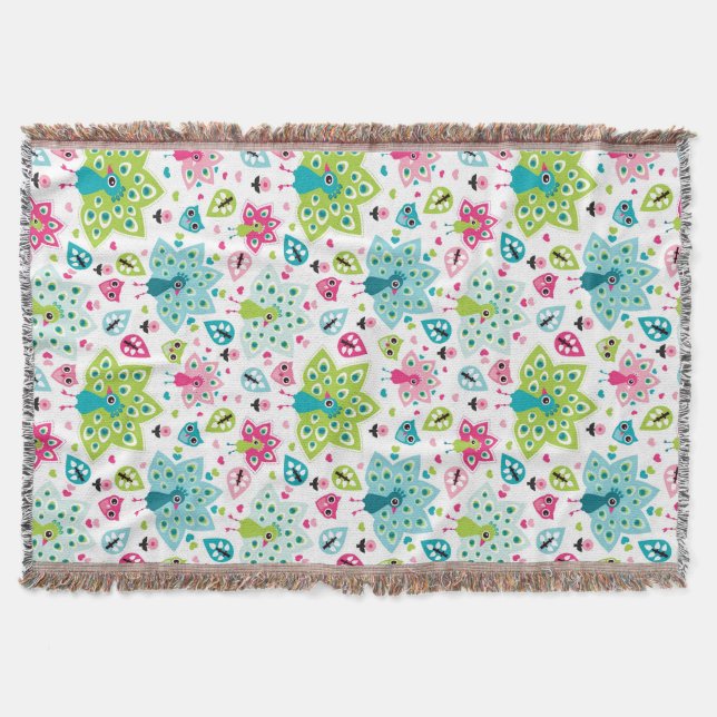 Couverture oiseau et hibou de paon (Devant)