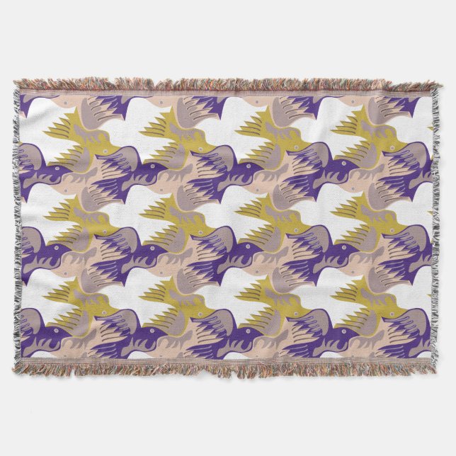 Couverture Oiseaux de colombe Motif Tesselation Jetez la couv (Devant)