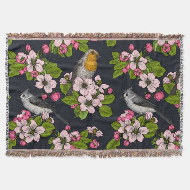 Couverture Oiseaux et fleurs en noir (Devant)